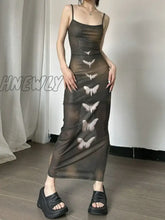 Hnewly Japanese Gauze Elegant Butterfly Print Dresses Sexy Split Y2K Aesthetic Sweet Women’s